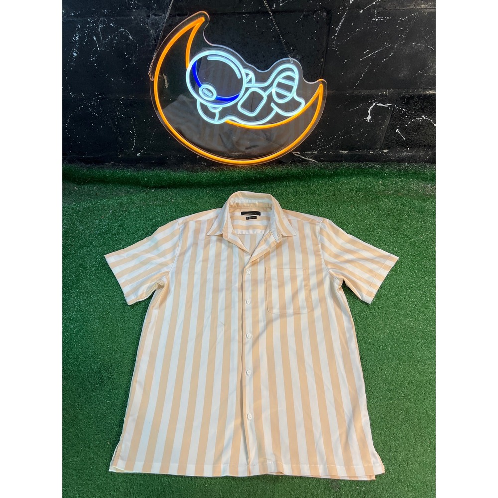 Urban outfitters Striped Camp Collar Shirt‎ Mens Short Sleeve Button Down Size M